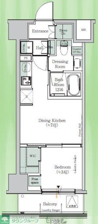 ONE ROOF RESIDENCE KIBA EASTの物件間取画像